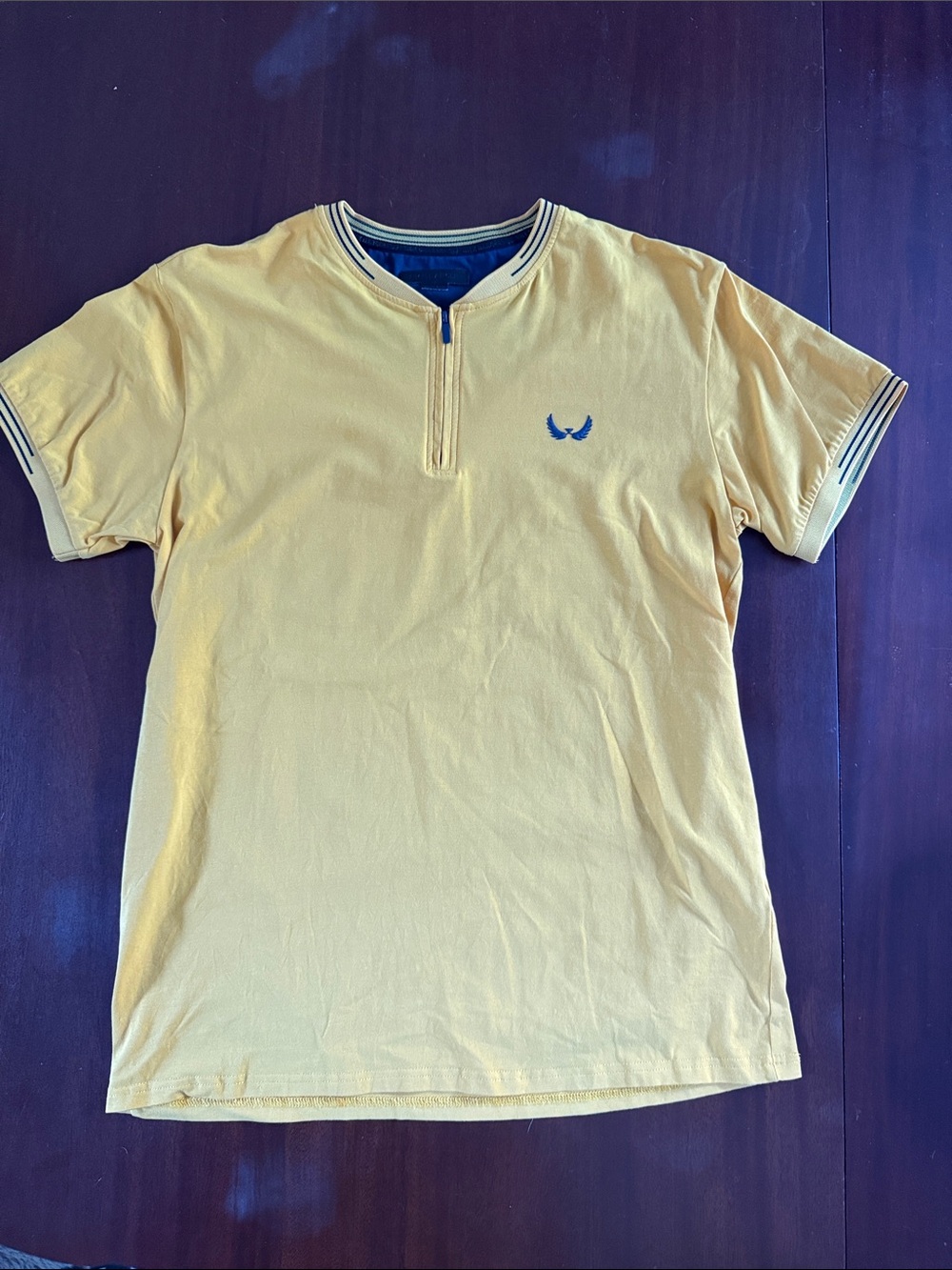 Men's Short-Sleeve Yellow Polo with Contrast Trim